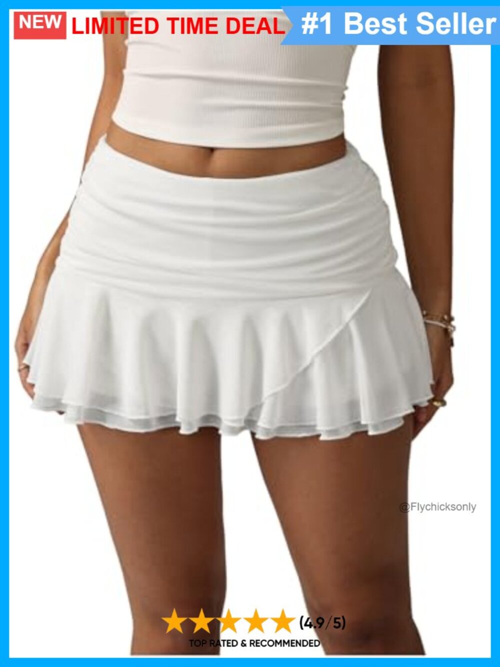 Mini Skirt Tiered Ruffle Flared Low Rise Rave Party Skirt